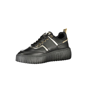 Schwarzer Sneaker für Damen aus Polyester