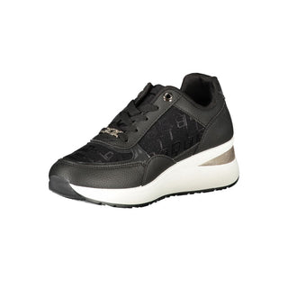 Schwarzer Polyurethan-Sneaker für Damen