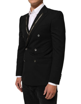 Blazer de chaqueta cruzada SICILIA negro