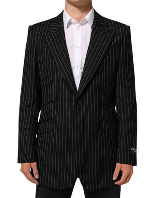Dark Gray Stripes 2 Buttons Suit Jacket Blazer