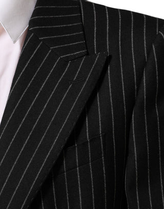 Dark Gray Stripes 2 Buttons Suit Jacket Blazer