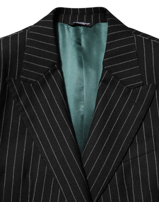 Dark Gray Stripes 2 Buttons Suit Jacket Blazer
