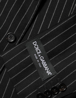 Dark Gray Stripes 2 Buttons Suit Jacket Blazer
