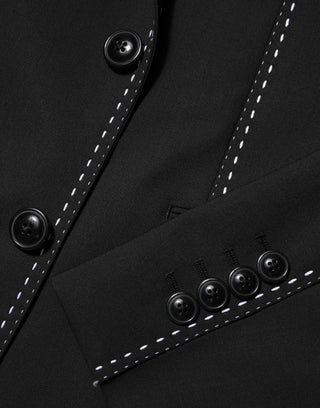 Blazer de traje SICILIA negro con 2 botones
