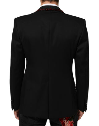 Schwarzer Herrenblazer SICILIA mit Kristallverzierung