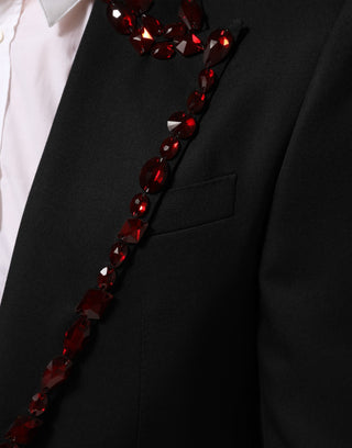 Schwarzer Herrenblazer SICILIA mit Kristallverzierung