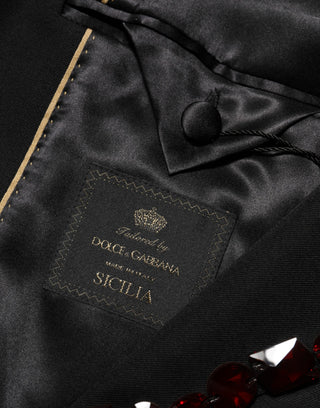 Schwarzer Herrenblazer SICILIA mit Kristallverzierung