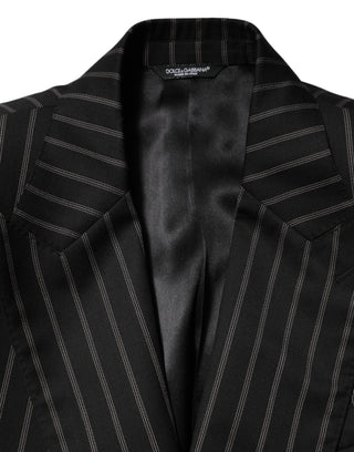 Dark Gray Stripes SICILIA 1 Button Suit Blazer