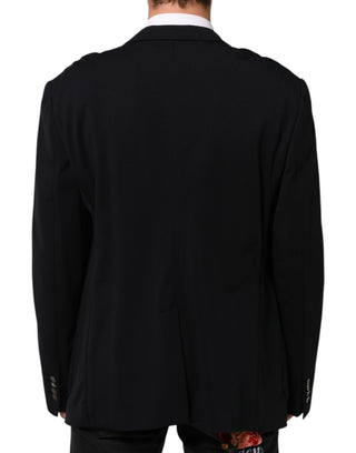 Dark Blue Viscose 2 Buttons Suit Jacket Blazer