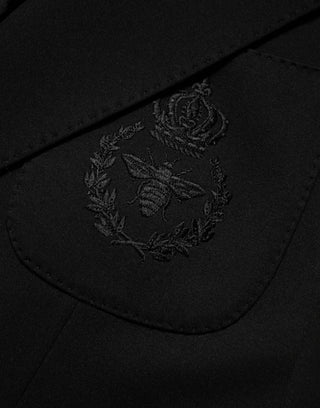 Black Viscose 2 Buttons Suit Jacket Blazer