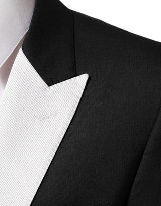 Black White MARTINI 1 Button Men Suit Blazer