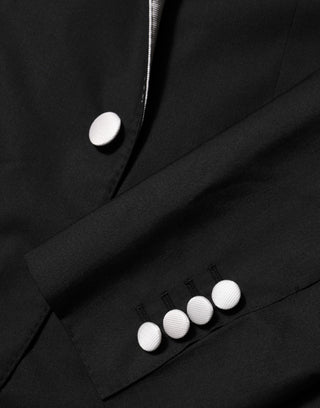 Schwarz-weißer MARTINI 1-Knopf-Herrenanzug-Blazer