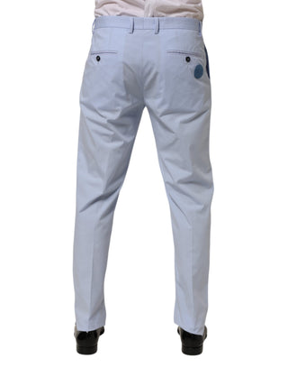 Hellblaue Baumwoll-Stretch-Tapered-Herrenhose