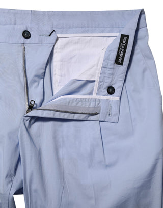 Hellblaue Baumwoll-Stretch-Tapered-Herrenhose