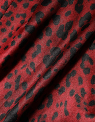 Rot Leopard Etui Langarmkleid