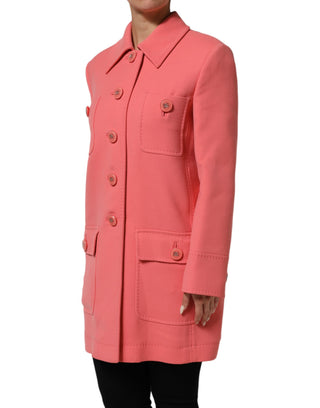 Rosa Trenchcoatjacke mit Knöpfen