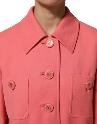 Rosa Trenchcoatjacke mit Knöpfen