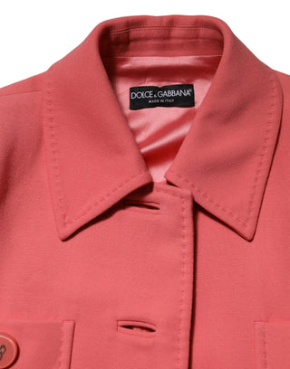 Rosa Trenchcoatjacke mit Knöpfen