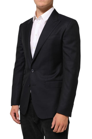 Dark Blue Wool NAPOLI 2 Button Men Suit Blazer