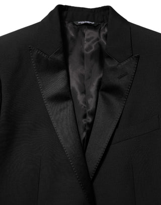 Schwarzer Anzugblazer aus Wolle mit 2 Knöpfen für Herren – MARTINI