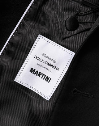 Schwarzer Anzugblazer aus Wolle mit 2 Knöpfen für Herren – MARTINI