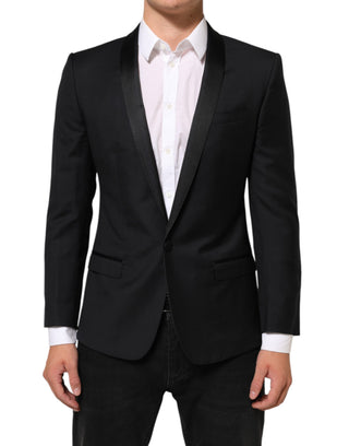 Blazer de traje para hombre negro GOLD con 1 botón