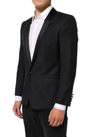 Blazer de traje para hombre negro GOLD con 1 botón