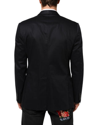 Blue Cotton 1 Button Suit Jacket Blazer