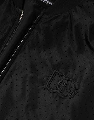 Chaqueta bomber negra para hombre de acetato con cremallera completa