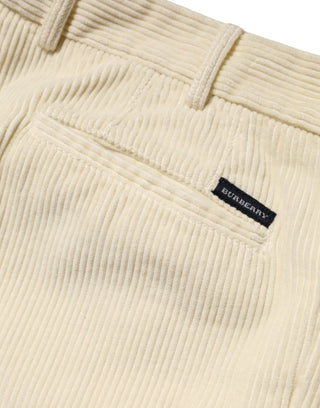 Beige Corduroy Cotton Straight Men Trouser Pants