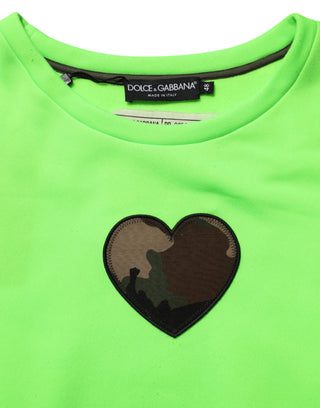 Grünes Patchwork-Herz Herren-Sweatshirt-Pullover
