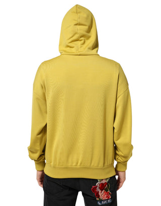 Gelbes Logo Baumwoll-Kapuzenpullover