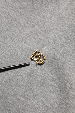 Grauer Logo Kapuzenpullover aus Baumwolle