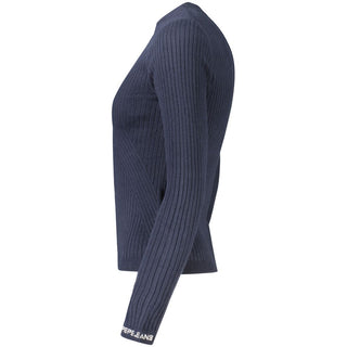 Blauer Damenpullover aus Baumwolle