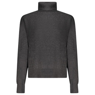 Schwarzer Baumwollpullover für Damen