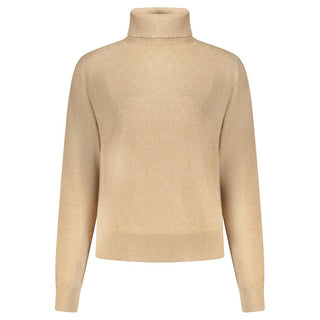 Beiger Baumwollpullover für Damen