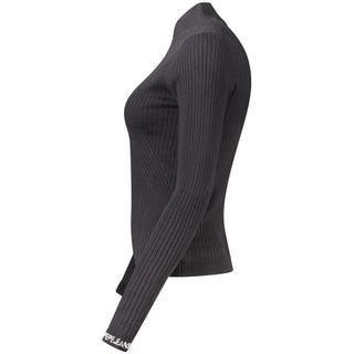 Schwarzer Baumwollpullover für Damen