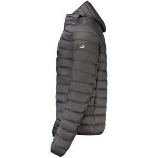 Chaqueta negra de poliéster para hombre