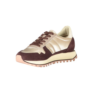 Beiger Leder-Sneaker für Damen