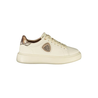 Beiger Polyurethan-Sneaker für Damen