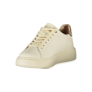 Beiger Polyurethan-Sneaker für Damen