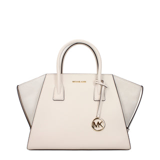 Beige Lederhandtasche