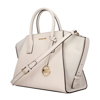 Beige Lederhandtasche