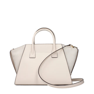 Beige Lederhandtasche