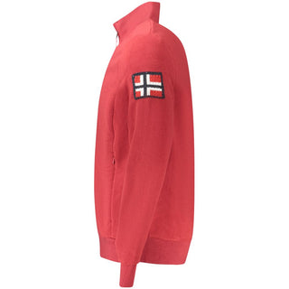 Red Polyester Men Sweatshirt