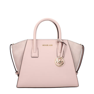 Bolso de mano de cuero rosa