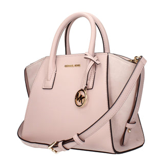Bolso de mano de cuero rosa