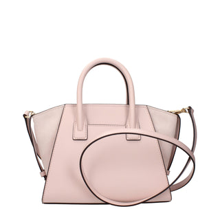 Bolso de mano de cuero rosa
