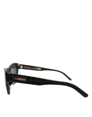 DG4177 Sonnenbrille mit schwarzem Lederrahmen und getönten Gläsern