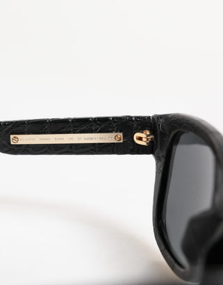 DG4177 Sonnenbrille mit schwarzem Lederrahmen und getönten Gläsern